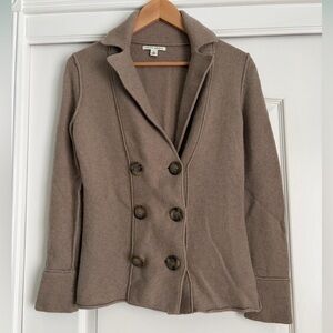 Banana Republic Cashmere Blend Knit Blazer Cardigan Beige Size M